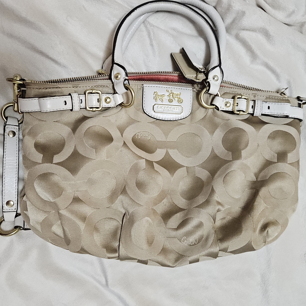 Coach Beige Signature Tote Bag